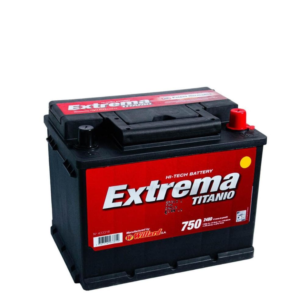 Batería Auto Willard Extrema Titanio 750 24 | Derecha (+)