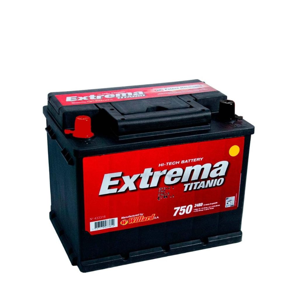 Batería Auto Willard Extrema Titanio 750 24| Izquierda (+)