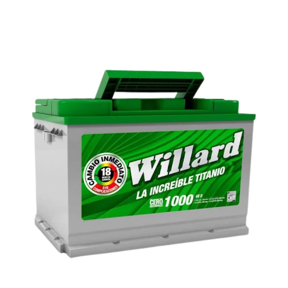 Batería Auto Willard Titanio 1000 48 | Derecha (+)
