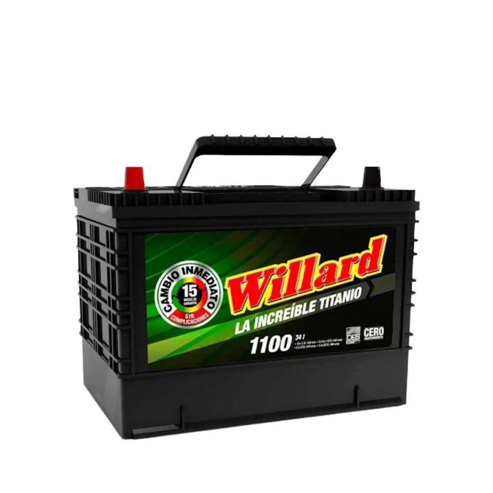 Batería Auto Willard Titanio 1100 34 | Izquierda (+)