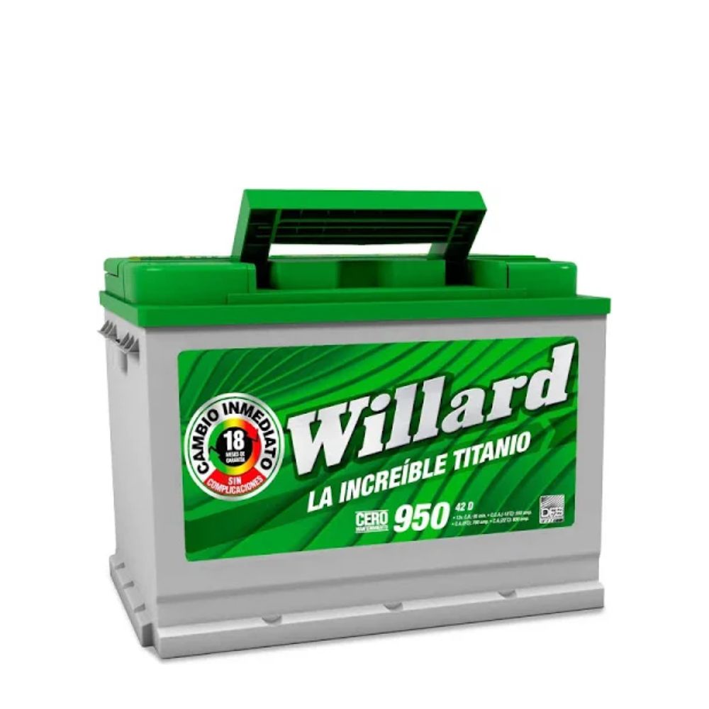 Batería Auto Willard Titanio 950 42 | Derecha (+)